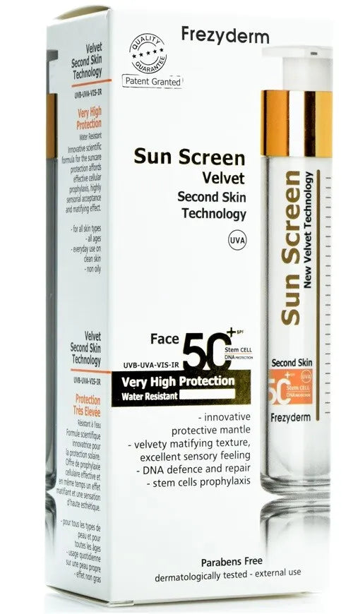 FREZYDERM VELVET SUN SCREEN FACE SPF50+ 50ML