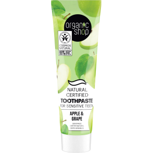 ORGANIC SHOP 42678E APPLE & GRAPE. NATURAL CERTIFIED TOOTHPASTE FOR SENSITIVE TEETH, 100 G