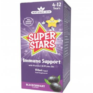 NATURES AID SUPER STARS IMMUNE SUPPORT BLACK CURRENT 150ML
