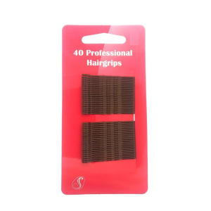 SERENADE 11023 SMALL HAIR GRIPS BROWN