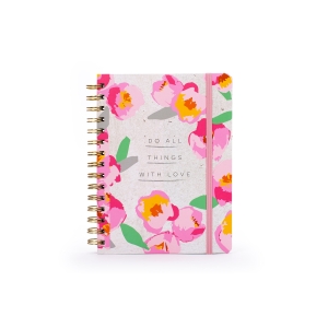 TRI-COASTAL 30720-30212 DO ALL THINGS WITH LOVE SPIRAL JOURNAL WITH ELASTIC BAND