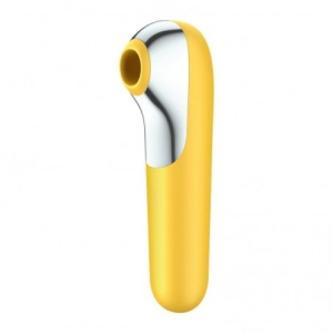 SATISFYER DUAL LOVE AIR PULSE VIBRATOR YELLOW