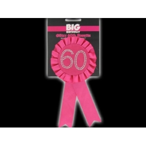 ALANDRA BADGE-60-B-BIRTH GLITZY 60TH ROSETTE
