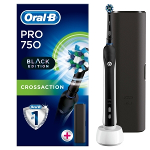ORAL B PRO 750 CROSSACTION POWER TOOTHBRUSH BLACK EDITION