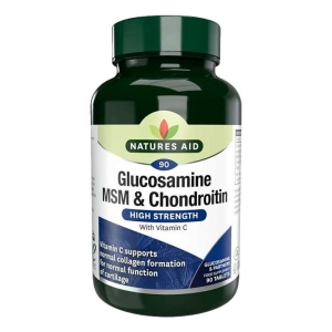 NATURES AID GLUCOSAMINE MSM & CHONDROITIN X 90 TABLETS