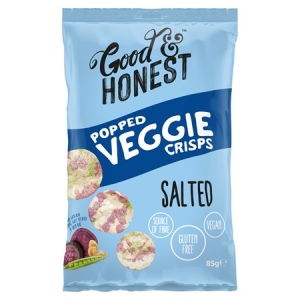 GOOD & HONEST POPPED VEGGIE CRISPS SALTED 85G