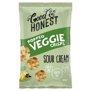 GOOD & HONEST POPPED VEGGIE CRISPS SOUR CREAM 85G