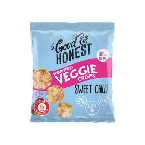 GOOD & HONEST POPPED VEGGIE CRIPS SWEET CHILLI 23G