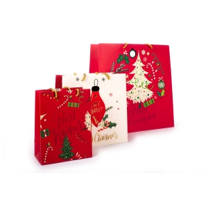 TRI-COASTAL 57367T-30557 CHRISTMAS PAPER GIFT BAGS X 3 PACK