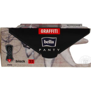 BELLA PANTY 22 BLACK GRAFFITTI PANTY LINERS
