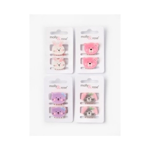 MOLLY & ROSE 7827 ANIMAL FACE MINI JAW CLIP X2