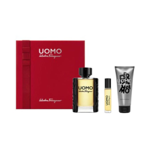 SALVATORE FERRAGAMO UOMO GIFT SET EAU DE TOILETTE 100ML + EAU DE TOILETTE 10ML + SHOWER GEL 100ML