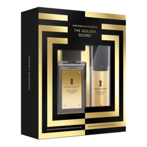 ANTONIO BANDERAS GOLDEN SECRET GIFT SET EAU DE TOILETTE 100ML + DEODORANT SPRAY 150ML