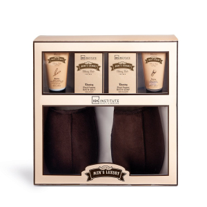 IDC INSTITUTE 8822 MEN'S LUXURY SLIPPER GIFT SET X 4 PCS