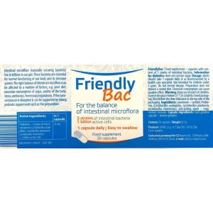 FRIENDLYBAC PROBIOTICS X 30CAPS