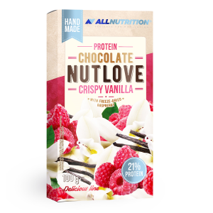 ALLNUTRITION PROTEIN CHOCOLATE NUT LOVE CRISPY VANILLA RASBERRY 100G
