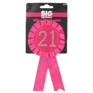 ALANDRA BADGE-21-B-BIRTH GLITZY 21ST ROSETTE