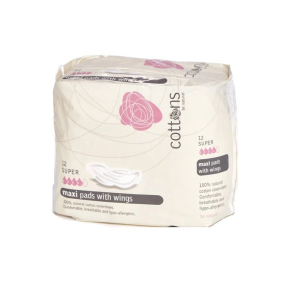 COTTONS MAXI PADS SUPER WITH WINGS X12