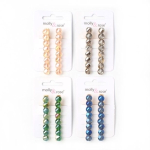 MOLLY & ROSE 8200 FACETTED STONE CLIPS X 2 PACK