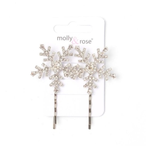 MOLLY & ROSE 8329 CRYSTAL SNOWFLAKE HAIR GRIPS