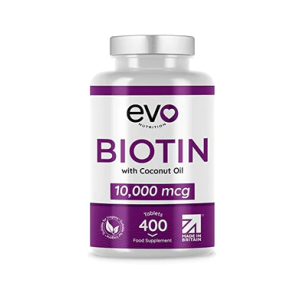 EVO BIOTIN WITH COCONUT OIL 10,000 MCG X 400 TABLETS