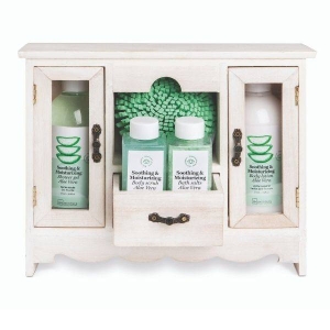 IDC INSTITUTE 40784 ALOE VERA LARGE WOODEN CASE GIFT SET X 5 PIECES