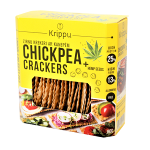 KRIPPU CHICKPEA CRACKERS+HEMP SEEDS 80G
