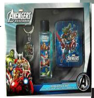 AVENGERS FRAGRANCE SET EDT+KEY RING+TIN