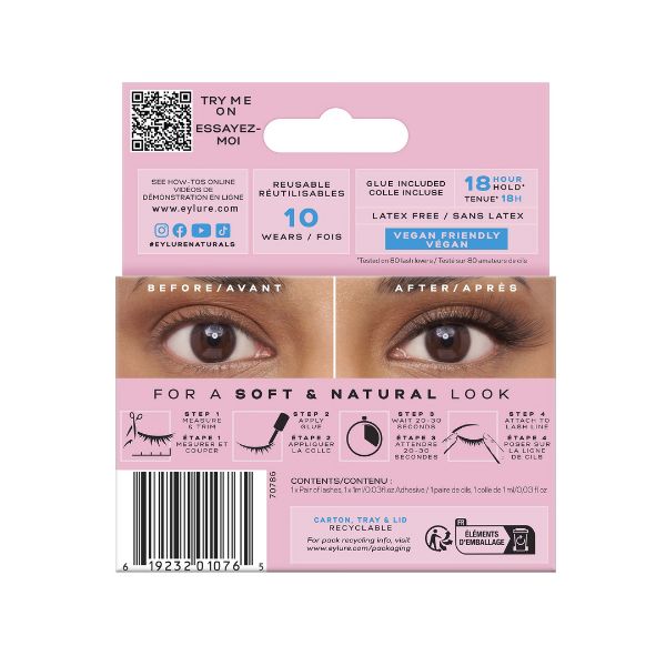 EYLURE FALSE LASHES NATURALS 033 BROWN-BLACK - Image 2
