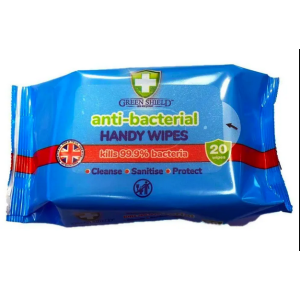 GREEN SHIELD ANTI BACTERIAL HANDY WIPES X20
