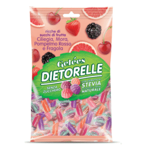 DIETORELLE GELEES SWEETS CHERRY, STRAWBERRY, GRAPEFRUIT & BLUEBERRY 70G
