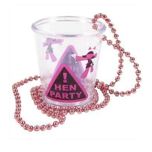 ALANDRA SHOT-100 HEN NIGHT SHOT GLASS ON PINK BEAD