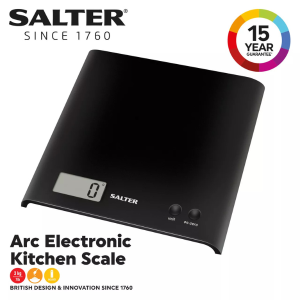 SALTER ARC ELECTRONIC KITCHEN SCALE BLACK