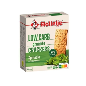 BOLLETJE LOW CARB VEGAN CRACKERS SPINACH 200G