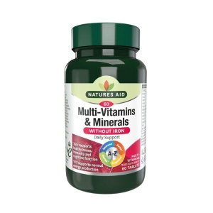 NATURES AID MULTI-VITAMINS & MINERALS WITHOUT IRON X60 TABLETS