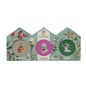 HEATHCOTE & IVORY FG9665 IN THE GARDEN-ASSORTED FRAGRANCE BODY CREAMS 3 X 100ML