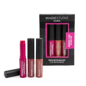 MAGIC STUDIO 44255 COLORFUL TRIPLE BUTTER BALM SET