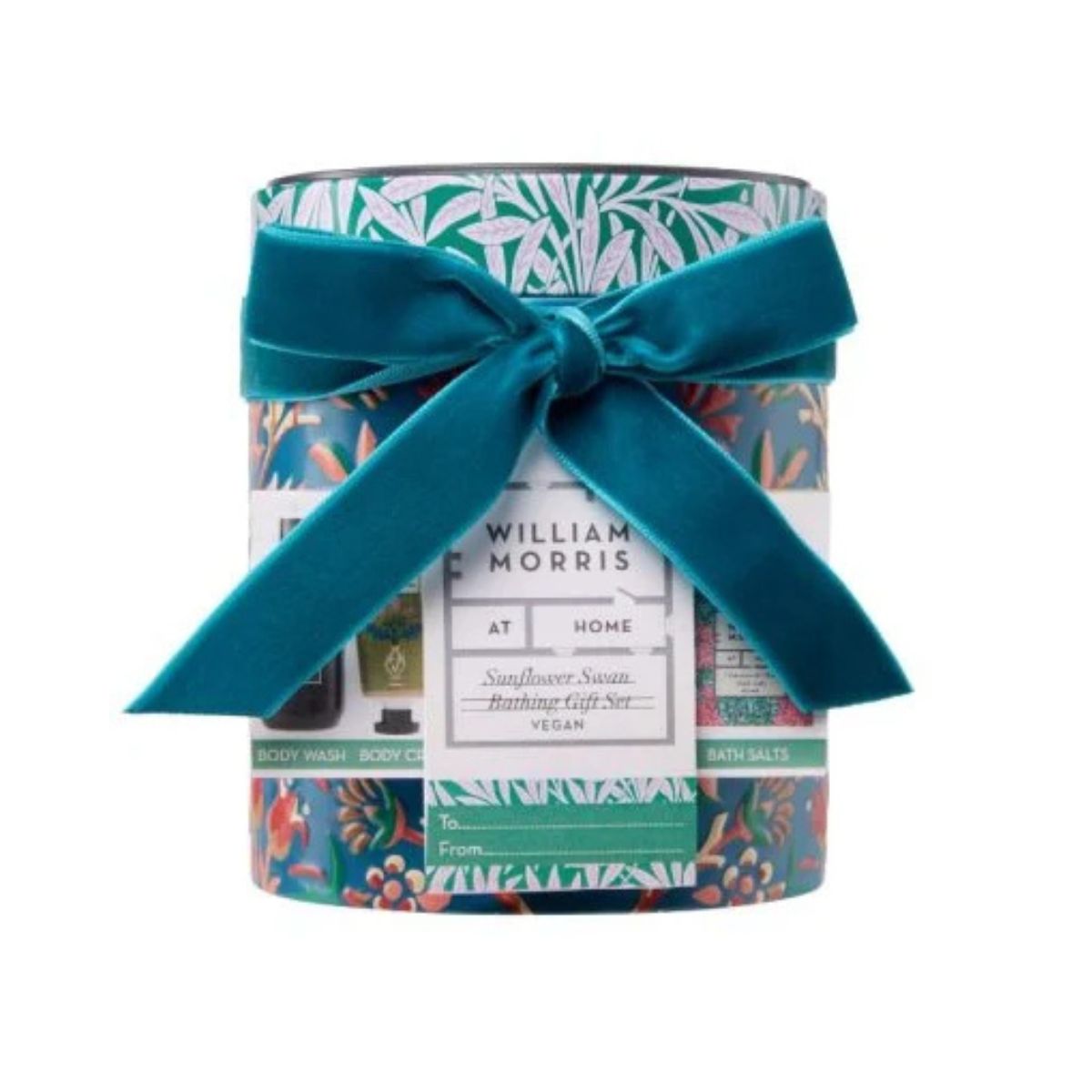 HEATHCOTE & IVORY FG9742 WMH - SUNFLOWER SWAN -BATHING GIFT SET (HAND & BODY CREAM 50ML, BODY WASH 100ML, BATH SALTS 100G & 3 GREETING CARDS)