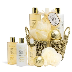 IDC INSTITUTE 42262 SCENTED BATH GOLD BASKET GIFT SET