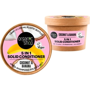 ORGANIC SHOP 44375E SOLID BARS. 5-IN-1 SOLID CONDITIONER. COCONUT & BANANA, 60 G