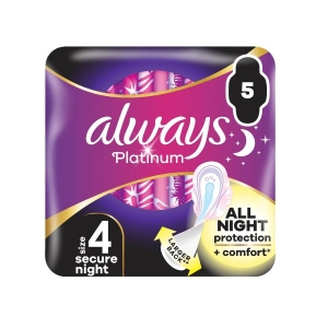 ALWAYS PLATINUM SECURE NIGHT PADS X5