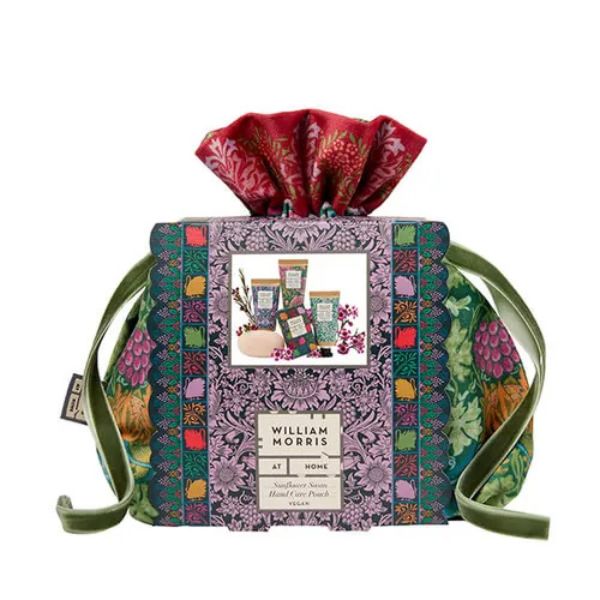 HEATHCOTE & IVORY FG9739 WMH - SUNFLOWER SWAN -VELVET POUCH (HAND CREAMS 3X30ML & GUEST SOAP 50G)