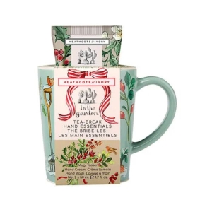 HEATHCOTE & IVORY FG9666 IN THE GARDEN-CERAMIC MUG HAND ESSENTIALS ( 1 X50ML HAND WASH, 1 X 50ML HAND CREAM)