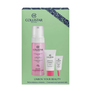 COLLISTAR CLEANSING FOAM FACE 180ML+ MOISTURIZING CREAM 25ML+ EYE HYDRA GEL 5ML ( 25 )