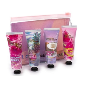 TRI-COASTAL F52561-32957 SIMPLE PLEASURES FRUITS SPLASH SET OF 4 HAND CREAMS