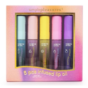 TRI-COASTAL F81132-32956 SIMPLE PLEASURES 5PCS INFUSED LIP OIL