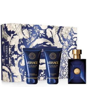 VERSACE DYLAN BLUE POUR HOMME EAU DE TOILETTE EDT 50 ML + AFTER SHAVE BALM 50ML + SHOWER GEL 50ML