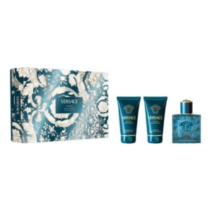 VERSACE EROS POUR HOMME EAU DE TOILETTE EDT 50ML + AFTER SHAVE BALM 50ML + SHOWER GEL 50ML