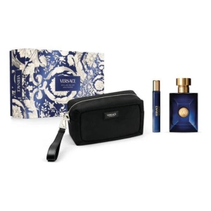 VERSACE DYLAN BLUE POUR HOMME EAU DE TOILETTE EDT 100ML + EDT 10 ML + VERSACE BLACK TROUSSE