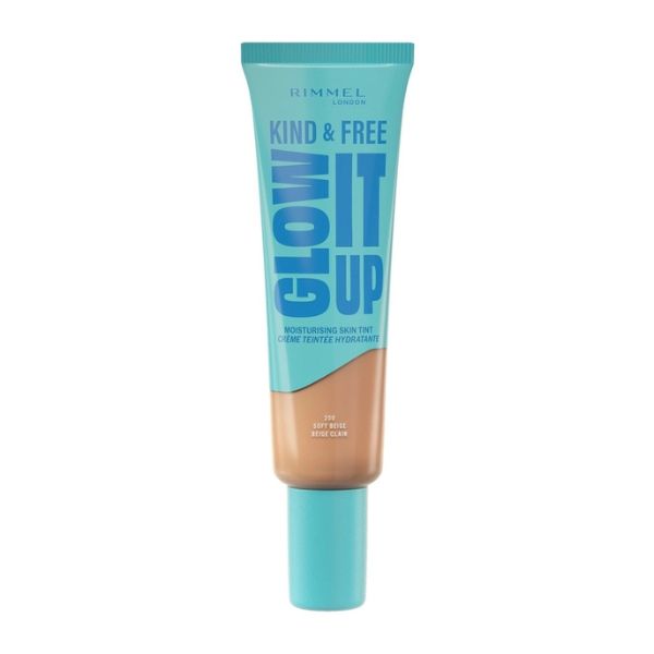 RIMMEL FACE KIND & FREE GLOW IT UP LIQUID FOUNDATION 202 SOFT BEIGE